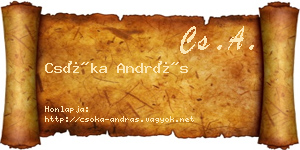 Csóka András névjegykártya